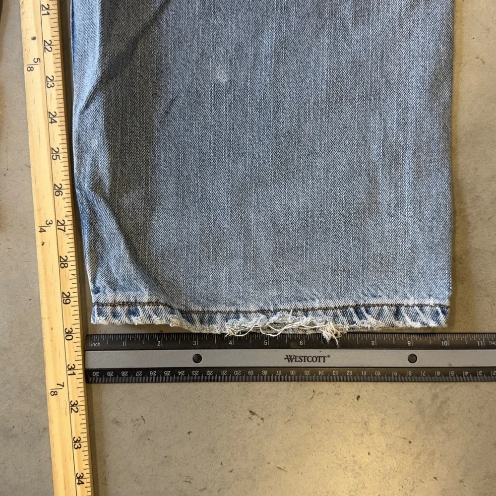 Levi Strauss Loose Straight Jeans Light Wash Baggy Denim Mens 38x30 3135